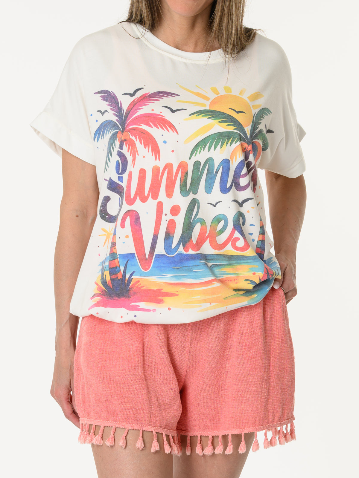 T-shirt blanc ''Summer vibes''