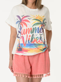 T-shirt blanc ''Summer vibes''