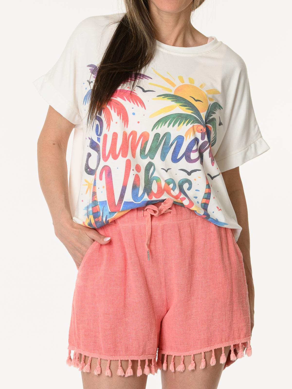 T-shirt blanc ''Summer vibes''