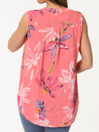 Camisole corail avec imprimé floral