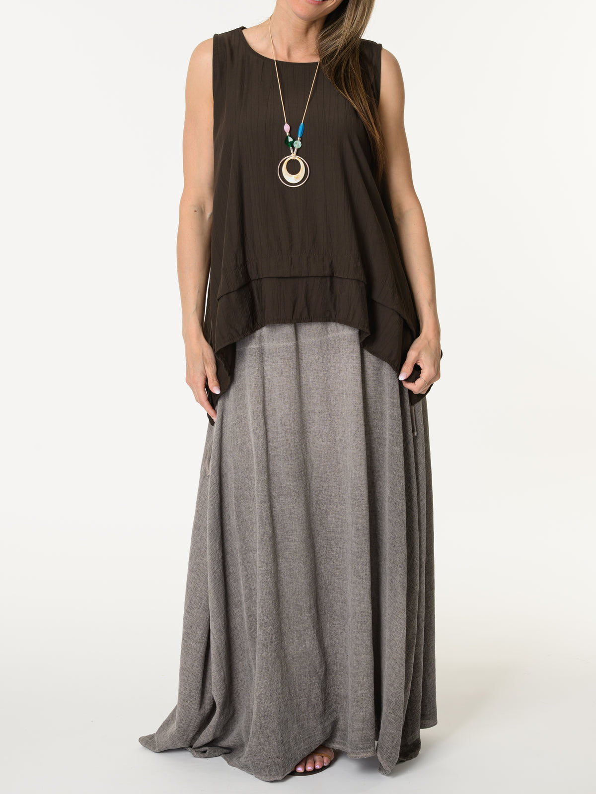 Camisole brune avec collier