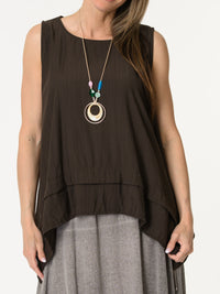 Camisole brune avec collier