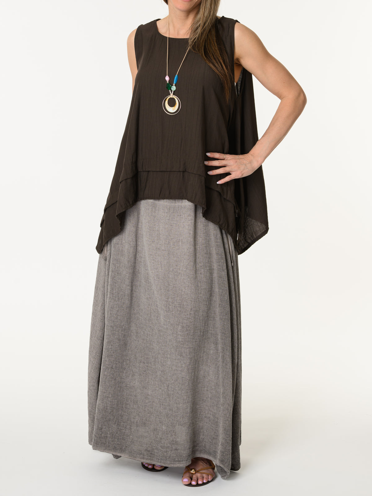 Camisole brune avec collier
