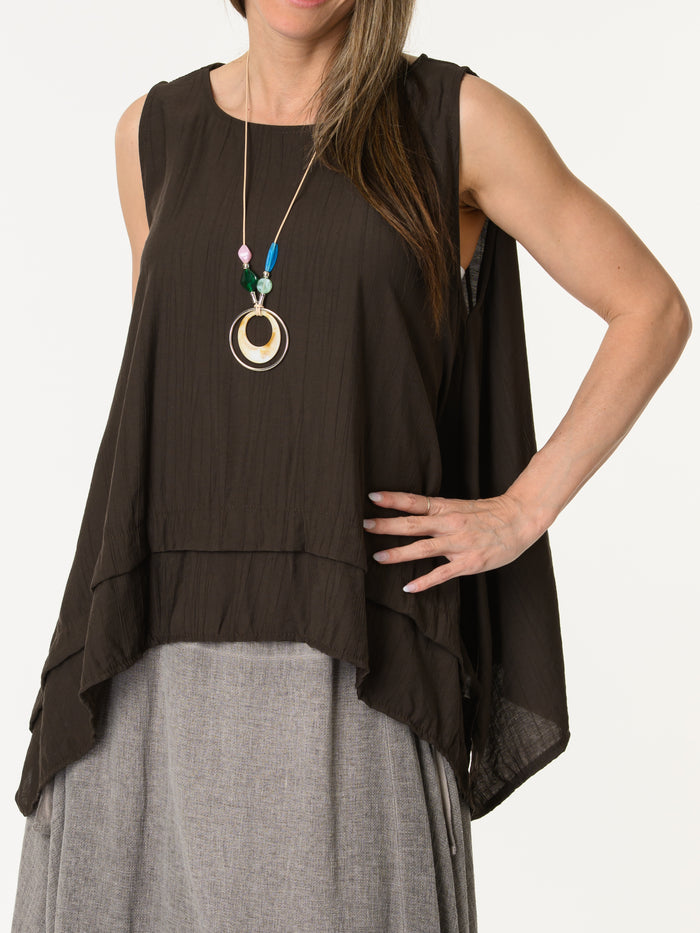 Camisole brune avec collier