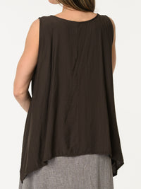 Camisole brune avec collier