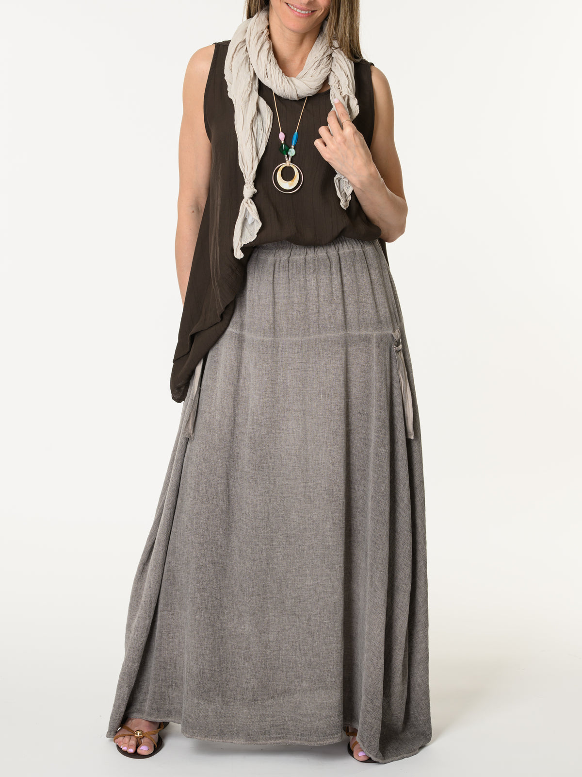 Camisole brune avec collier