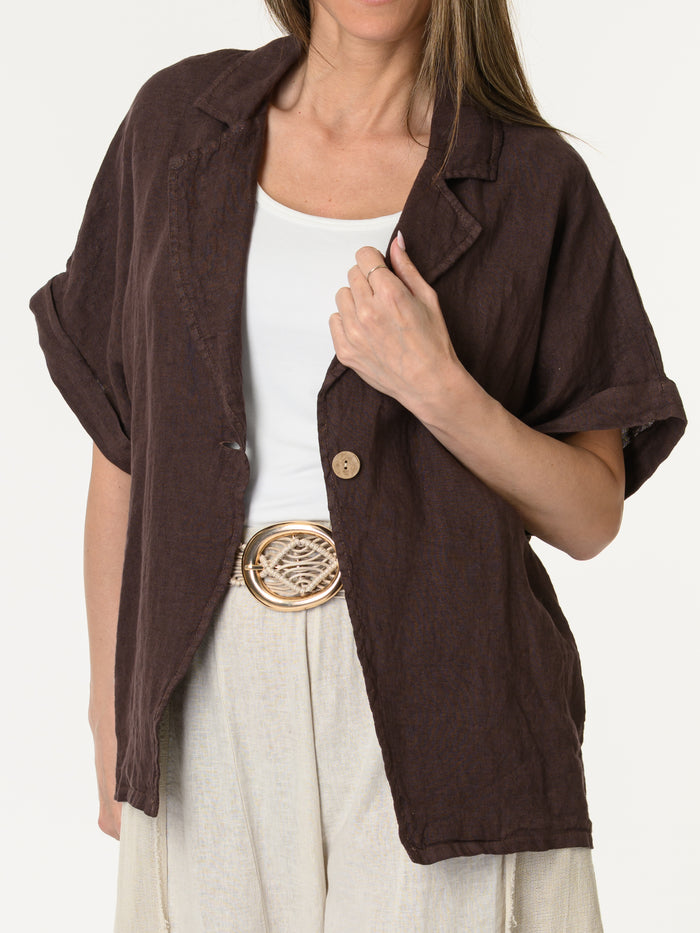 Veste brune à manches courtes