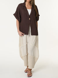 Veste brune à manches courtes