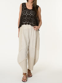 Camisole brune en crochet