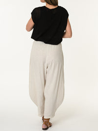 Blouse noire asymétrique drapée