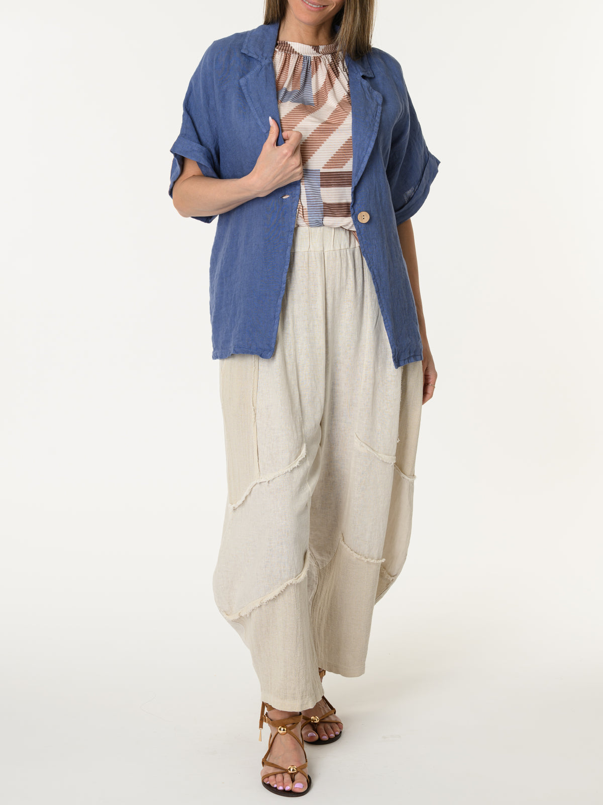 Veste bleue à manches courtes