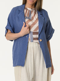 Veste bleue à manches courtes