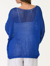 Chandail bleu électrique en mailles