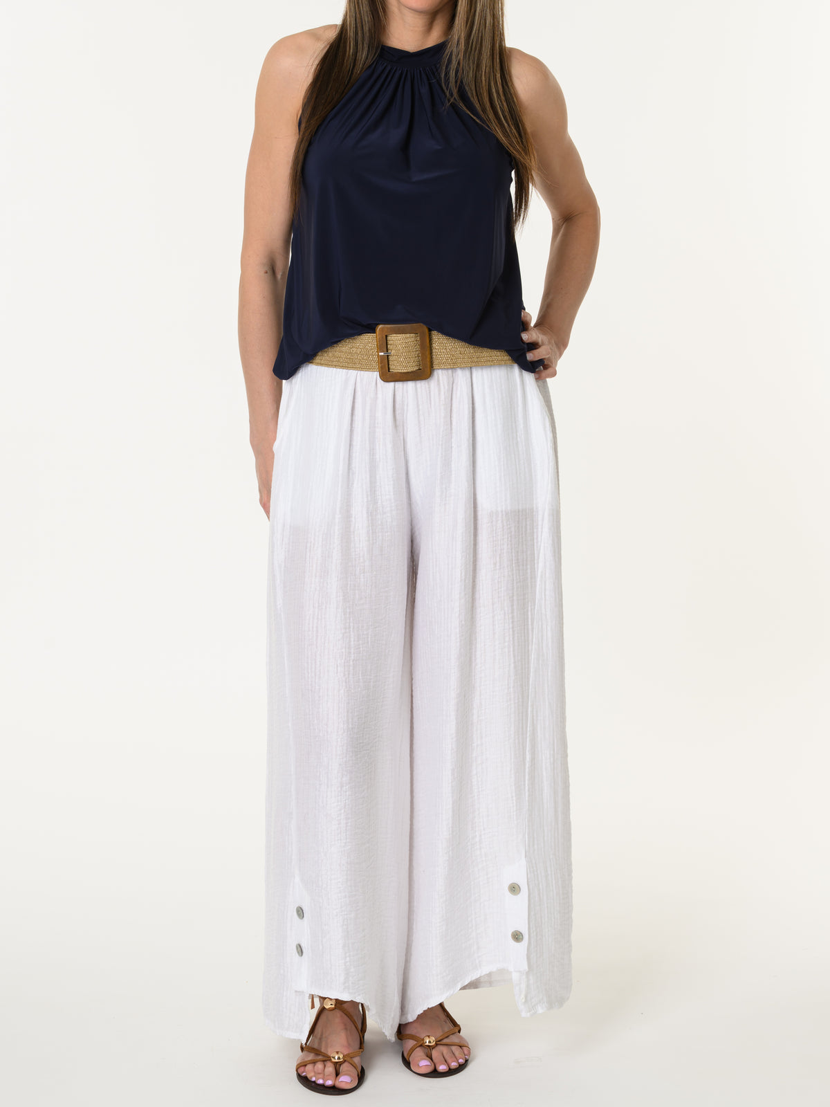 Camisole marine avec col montant