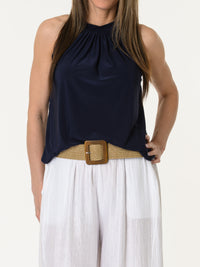 Camisole marine avec col montant