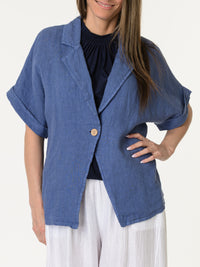 Veste bleue à manches courtes