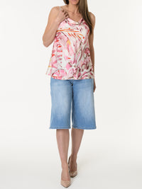 Camisole rose abstraite avec col bénitier