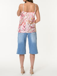 Camisole rose abstraite avec col bénitier