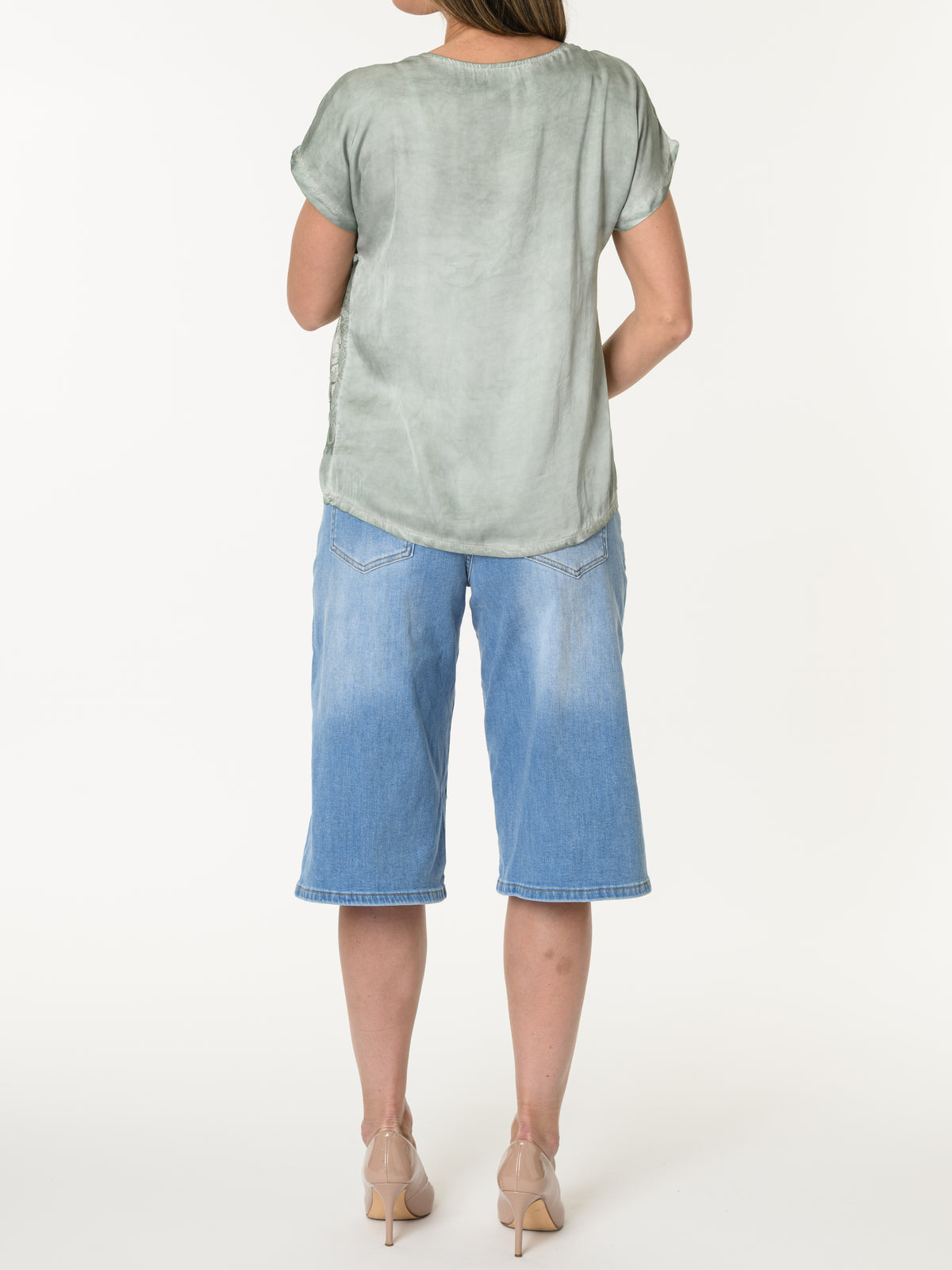 T-shirt kaki avec camisole superposée