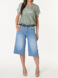 T-shirt kaki avec camisole superposée