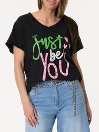 T-shirt noir ''Just be you''