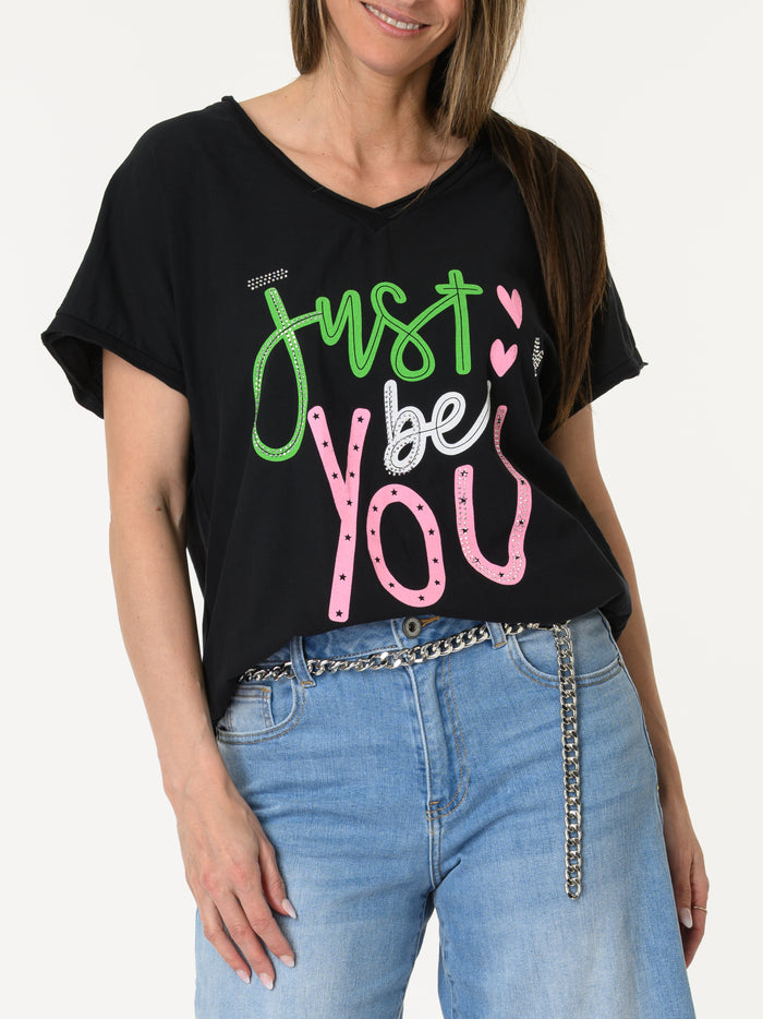 T-shirt noir ''Just be you''
