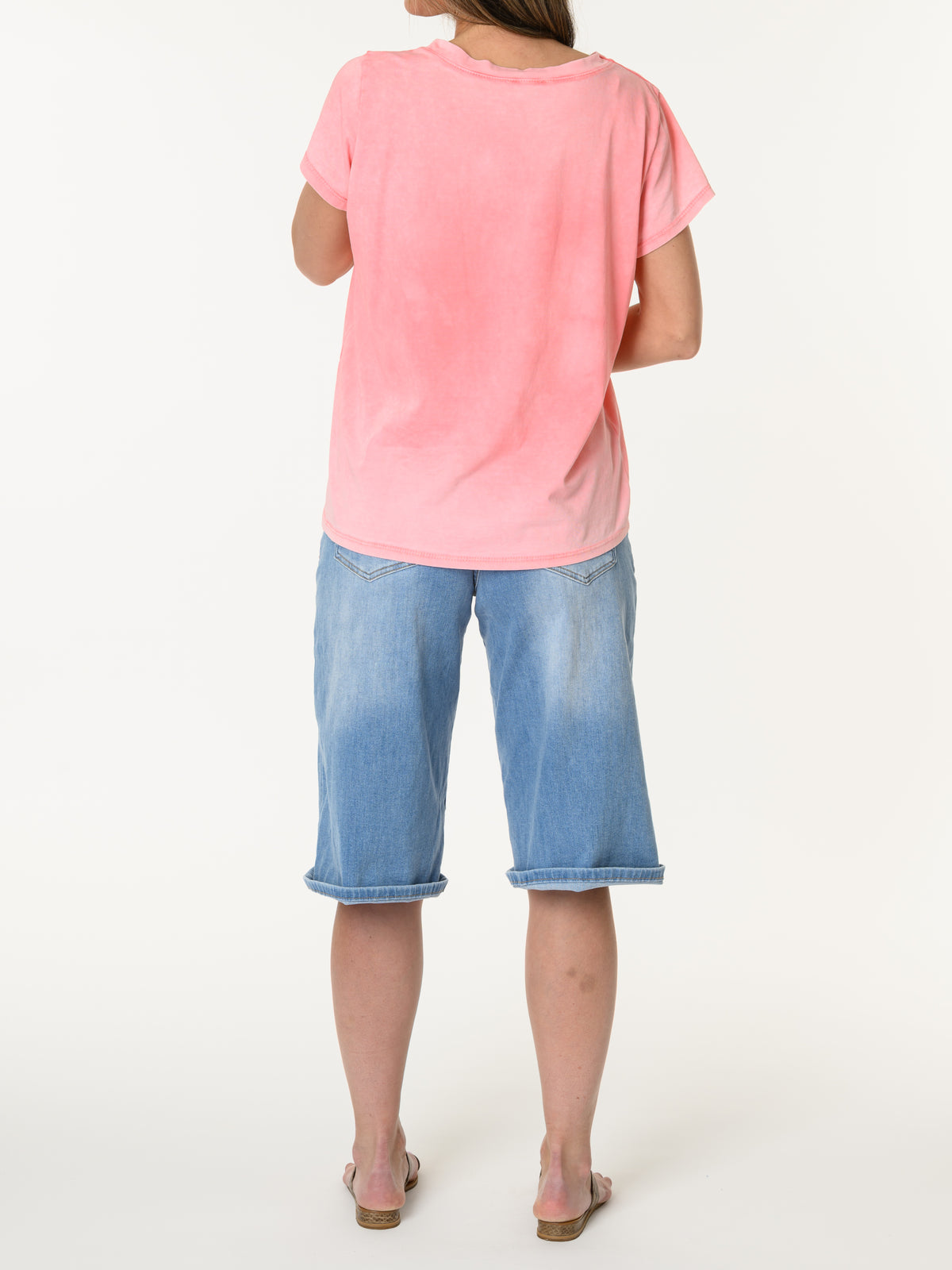 T-shirt corail avec poche