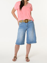 T-shirt corail avec poche