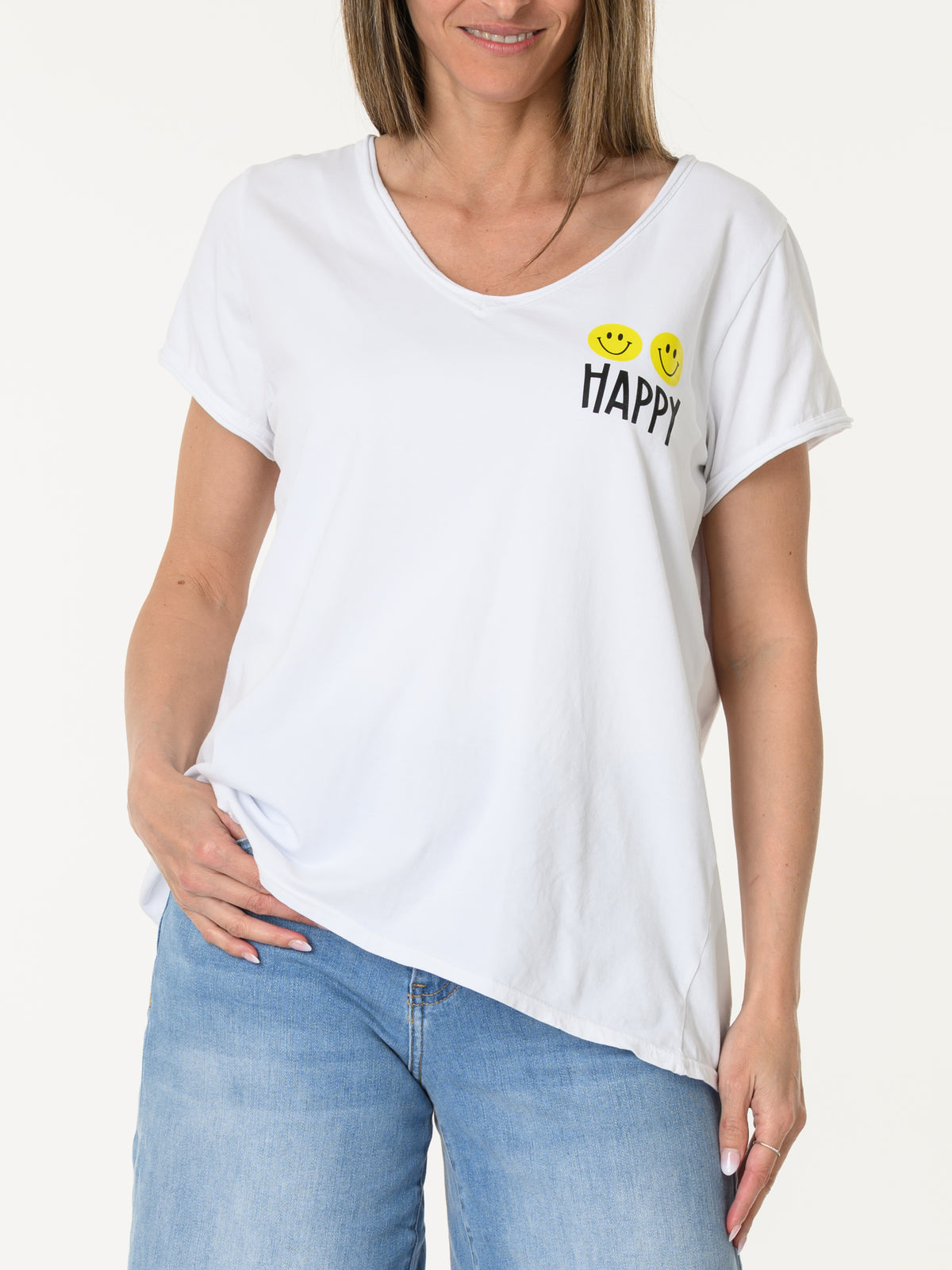 T-shirt blanc ''Do what makes you happy''