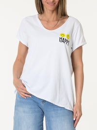 T-shirt blanc ''Do what makes you happy''