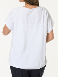 T-shirt blanc avec imprimé floral marine