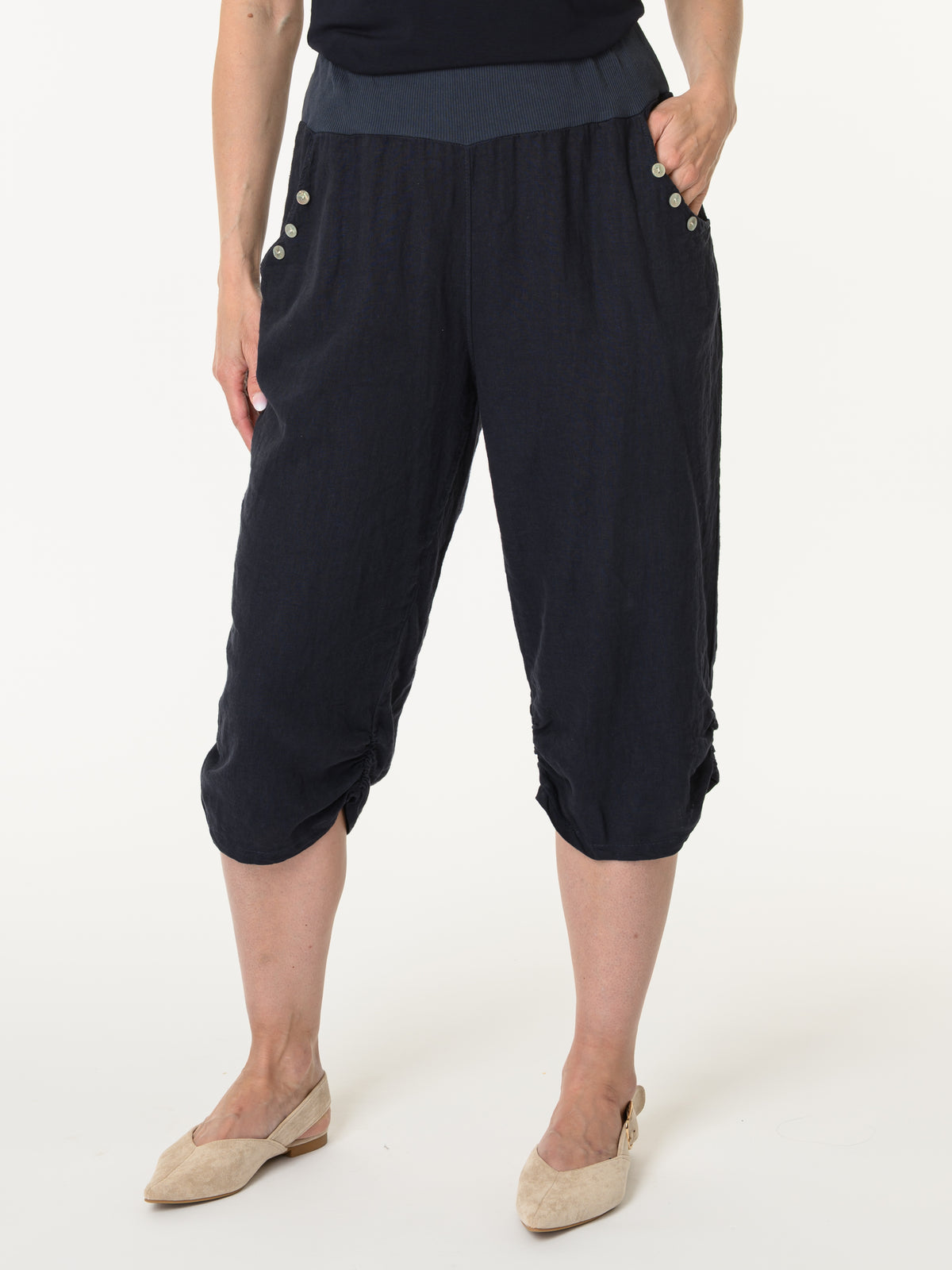 Capri marine à taille élastique