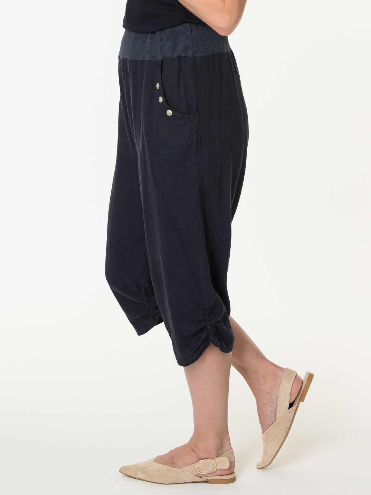 Capri marine à taille élastique