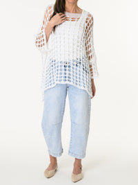 Chandail blanc en crochet