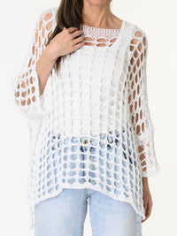 Chandail blanc en crochet