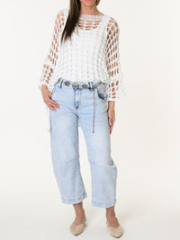 Chandail blanc en crochet
