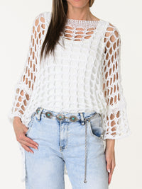 Chandail blanc en crochet