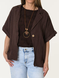 Veste brune à manches courtes