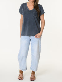 T-shirt marine avec poche