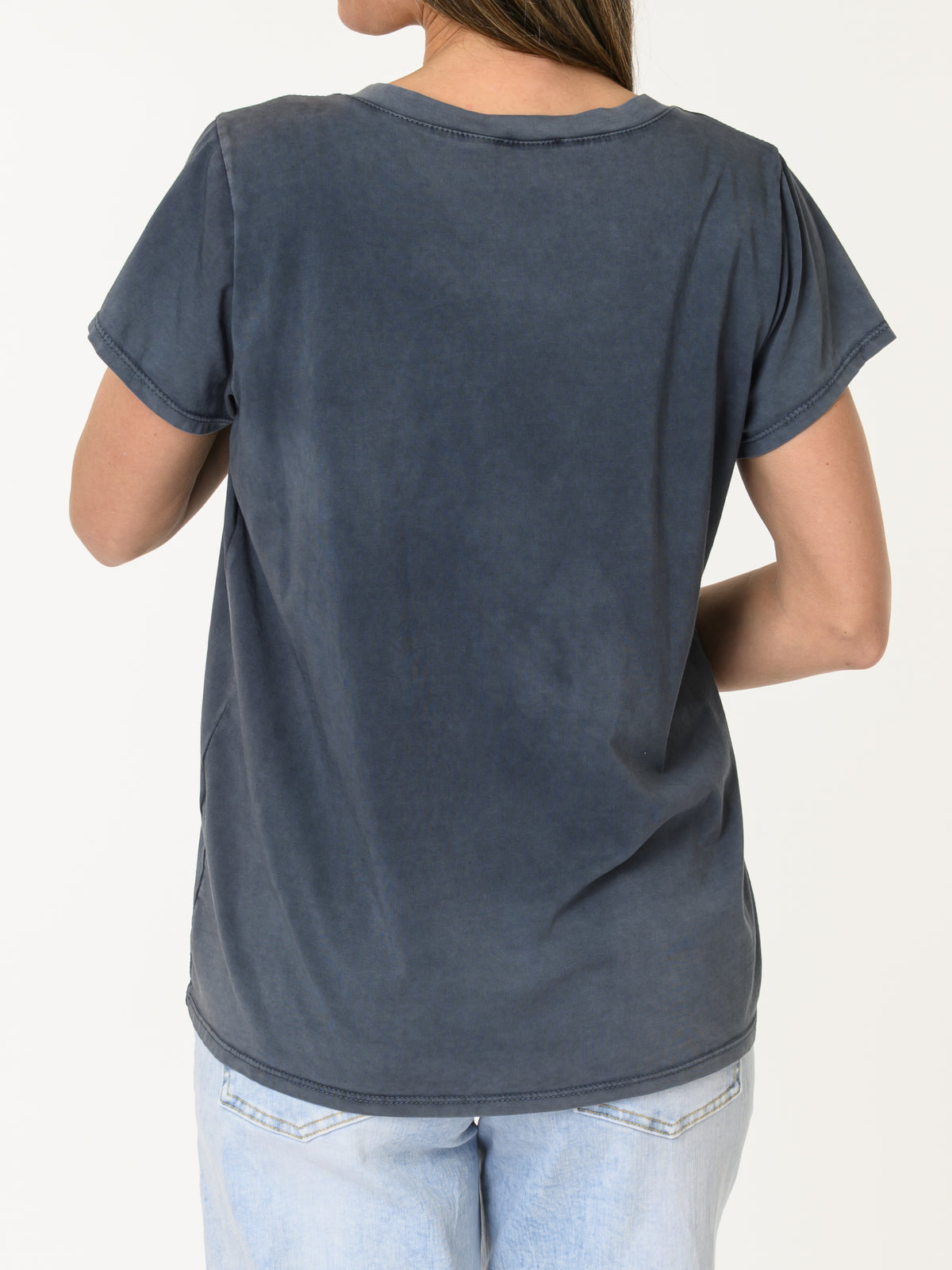 T-shirt marine avec poche