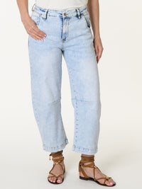 Jeans baggy bleu pâle 7/8