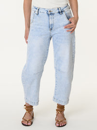 Jeans baggy bleu pâle 7/8