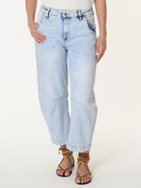 Jeans baggy bleu pâle 7/8