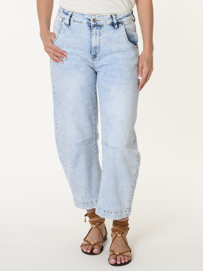 Jeans baggy bleu pâle 7/8