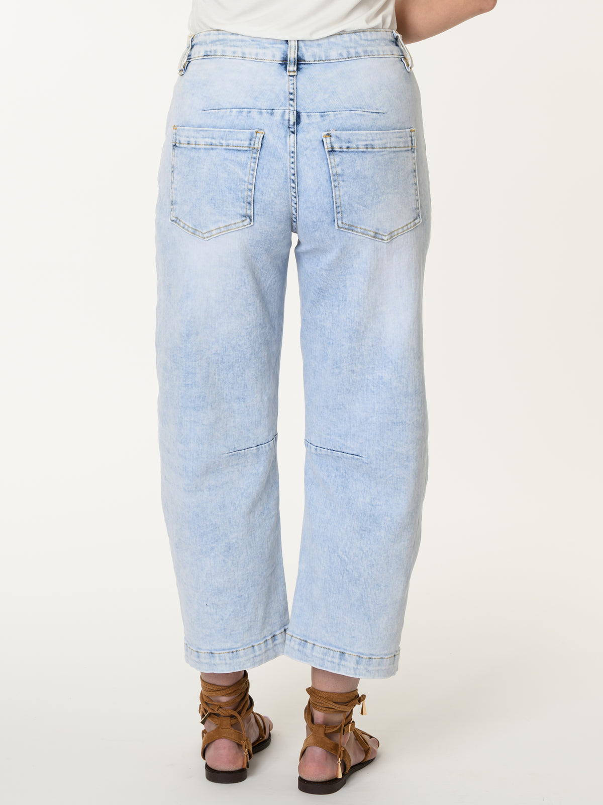 Jeans baggy bleu pâle 7/8