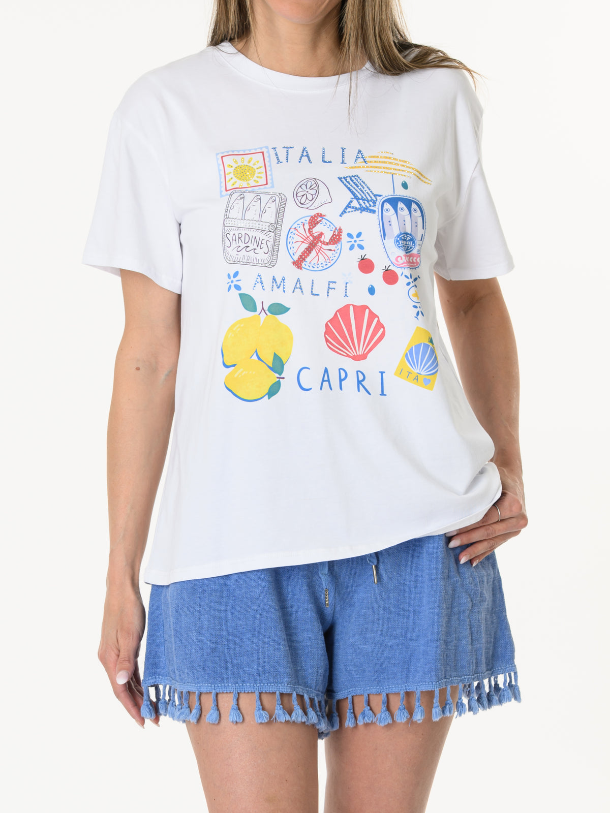 T-shirt blanc Italia Capri
