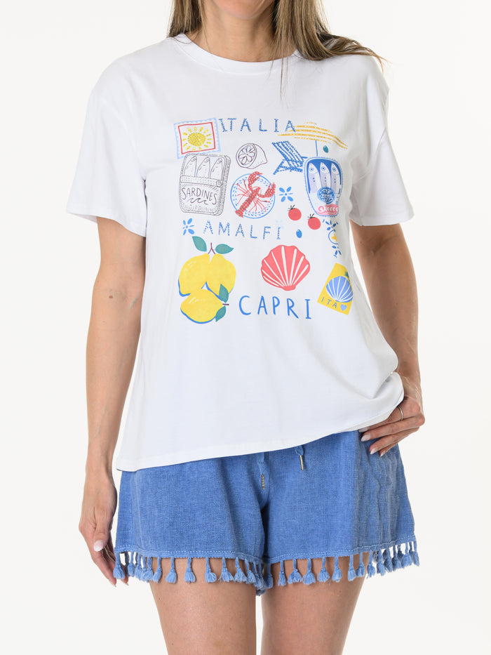 T-shirt blanc Italia Capri