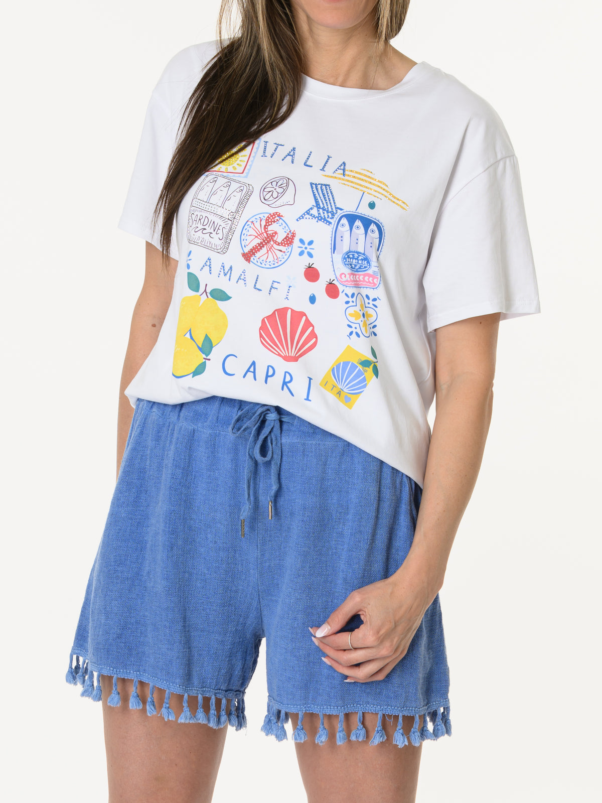 T-shirt blanc Italia Capri