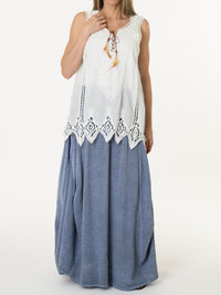 Camisole blanche bohème avec broderie