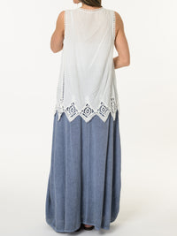 Camisole blanche bohème avec broderie